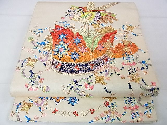 平和屋本店■極上　龍村平蔵製　本袋帯　千代の冠錦　金糸　逸品　DZAA1524kh4