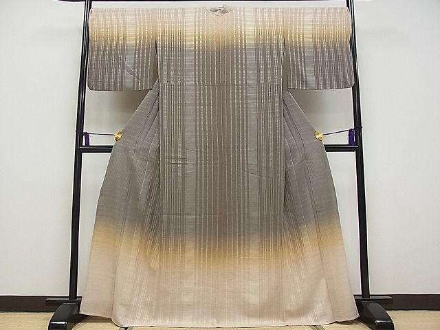 平和屋着物▽極上　ひなや工房　くむ・あむ・おる　伊豆蔵明彦　訪問着　単衣　お召地　変わり間道　逸品　CAAR8050vf