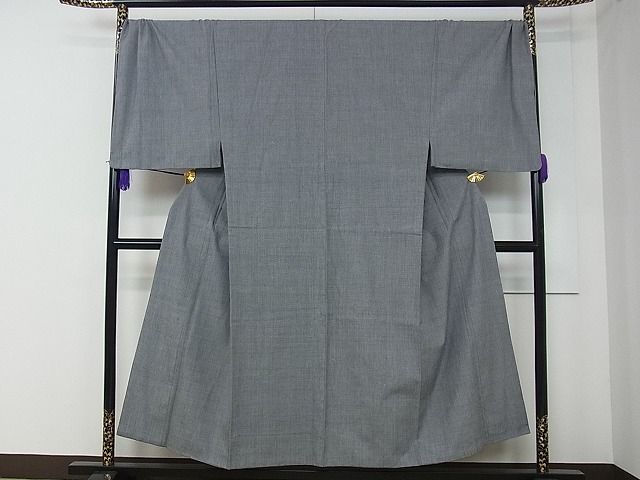 平和屋本店□極上 男性 本場結城紬 アンサンブル・長襦袢セット 網代織  