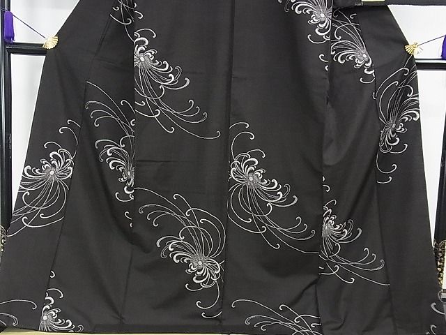 平和屋本店□極上 本場大島紬 伝統工芸泥染 地空 加納別誂え 田中