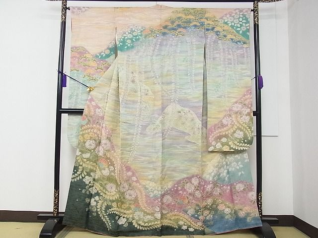 着物のみに変更。豪華手描き本絞り.翠山工房辻が花十日町友禅.正絹振袖