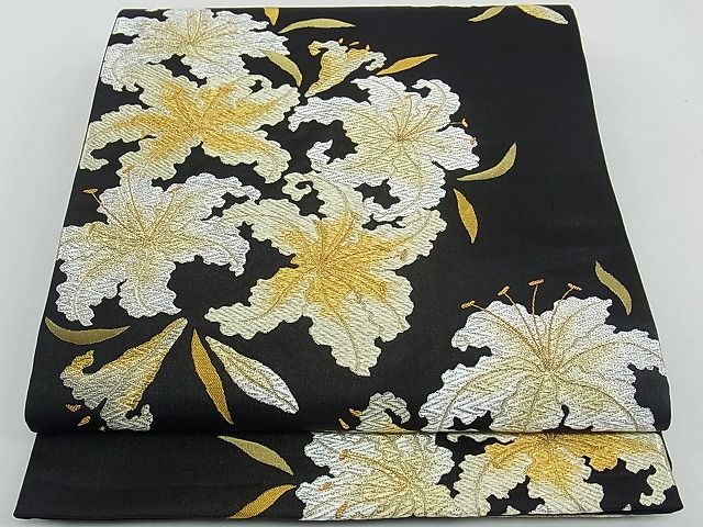 平和屋本店□極上 ジャパンオートクチュール 渡辺雪三郎 六通柄袋帯 草花文