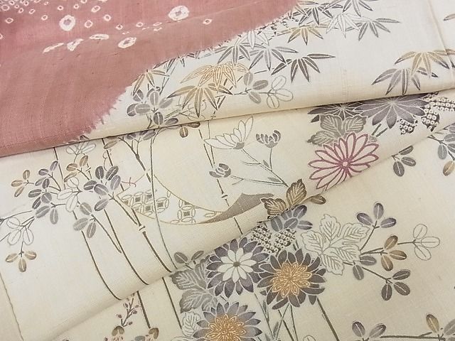 平和屋本店□極上 染織の名門 しょうざん 生紬 訪問着 絞り 雲取り