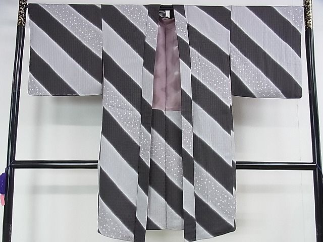 平和屋本店■極上　長羽織　寄せ小紋柄　斜線文　暈し染め　ますいわ屋扱い　逸品　未使用　DZAA0241kh4