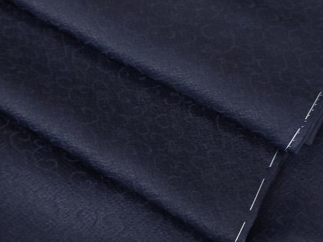 平和屋本店■極上　藍造り国選定無形文化財　藍師・佐藤昭人　色無地　唐草地紋　鉄紺色　逸品　未使用　DZAA1756kh5
