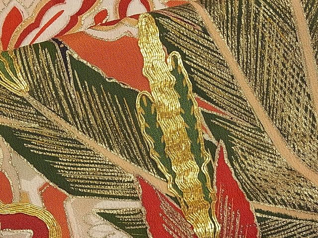 平和屋本店□極上 アンティーク 大正ロマン 振袖 駒刺繍 几帳正倉院花