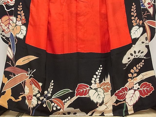 k-5474 スモールサイズ 金駒刺繍 鳳凰 熨斗目 素敵なデザイン 振袖 袷 k-5474 スモールサイズ 金駒刺繍 鳳凰 熨斗目 素敵なデザイン