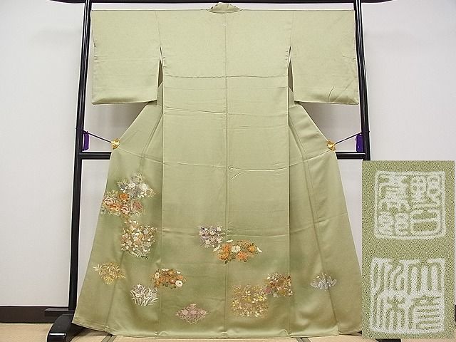 平和屋着物▽上質な紬 単衣 雪輪文 正絹 逸品 AAAV2872fy