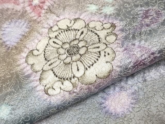 平和屋本店●極上　久保田一竹　幻の辻が花　訪問着　辻が花　暈し染め　金通し地　反端付き　逸品　CYAA0606s4_5
