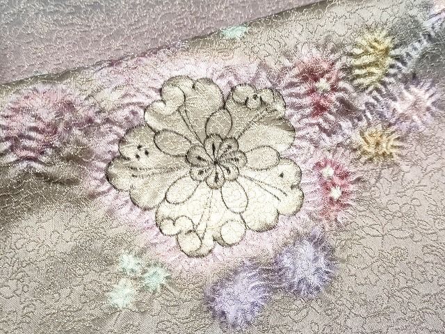 平和屋本店●極上　久保田一竹　幻の辻が花　訪問着　辻が花　暈し染め　金通し地　反端付き　逸品　CYAA0606s4_6