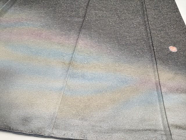 平和屋本店●極上　久保田一竹　幻の辻が花　訪問着　辻が花　暈し染め　金通し地　反端付き　逸品　CYAA0606s4_4