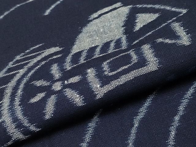 平和屋本店□極上 久留米絣 単衣 民芸手織 御所解文 池田曽