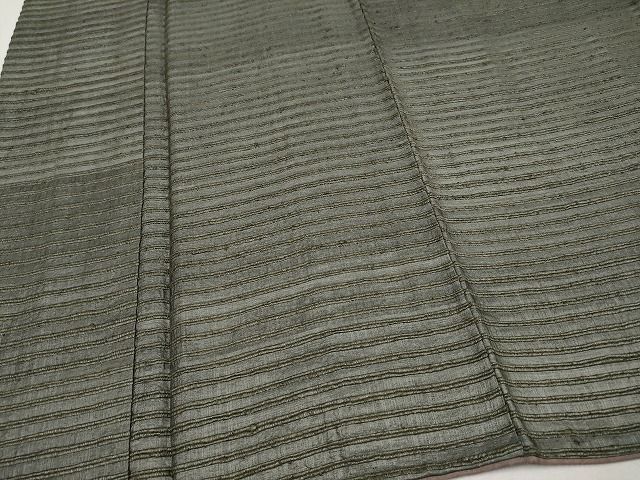 平和屋着物○インド・アッサム 野蚕糸 手織 ムガシルク 全通柄袋帯 横