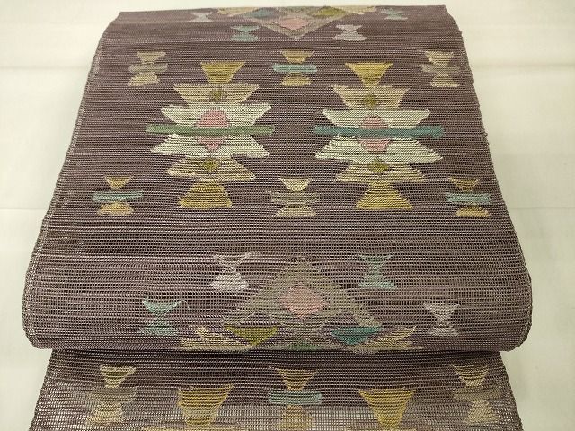 平和屋2□夏物 1854年創業 帯屋捨松 八寸名古屋帯 抽象文様