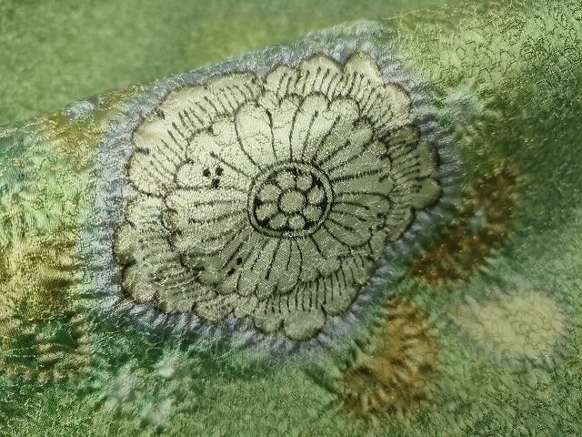 平和屋本店□極上 久保田一竹 幻の辻が花 太鼓柄袋帯 金通し