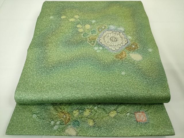 平和屋本店■極上　久保田一竹　幻の辻が花　太鼓柄袋帯　金通し地　逸品　DZAA1907kh4