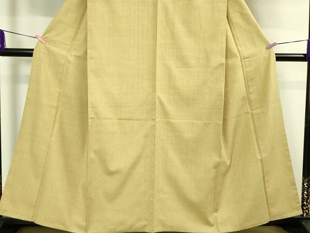 平和屋本店■極上　本場結城紬　重要無形文化財　色無地　枯色　証紙・鑑定証付き　逸品　DZAA1947kh4 平和屋本店□極上 本場結城紬 重要無形文化財 色無地 枯色 証紙・鑑定