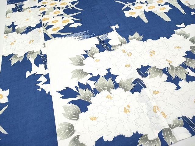 平和屋本店□極上 夏物 撫松庵 浴衣 牡丹 水仙 綿 逸品 CYAA0649s4 平和屋