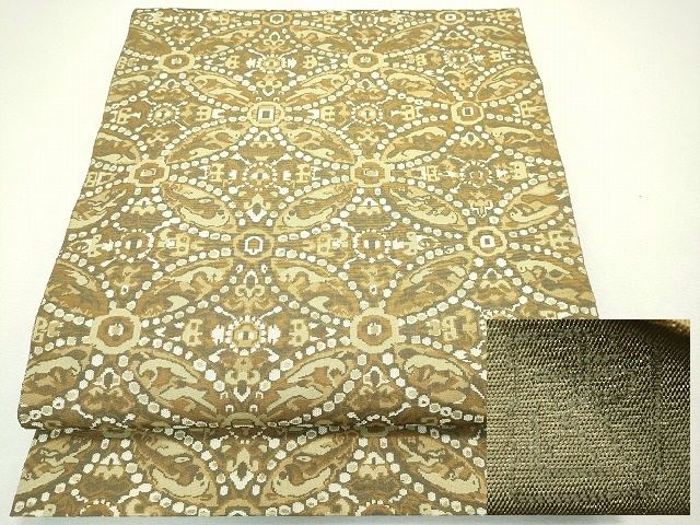 平和屋本店■最高級　人間国宝　北村武資　経錦　六通柄袋帯　七宝文　金通し地　逸品　CZAA0864s4