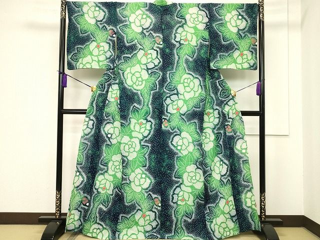 平和屋本店□極上 夏物 浴衣 有松鳴海絞り 草花文 綿 逸品 DZAA20294kh5