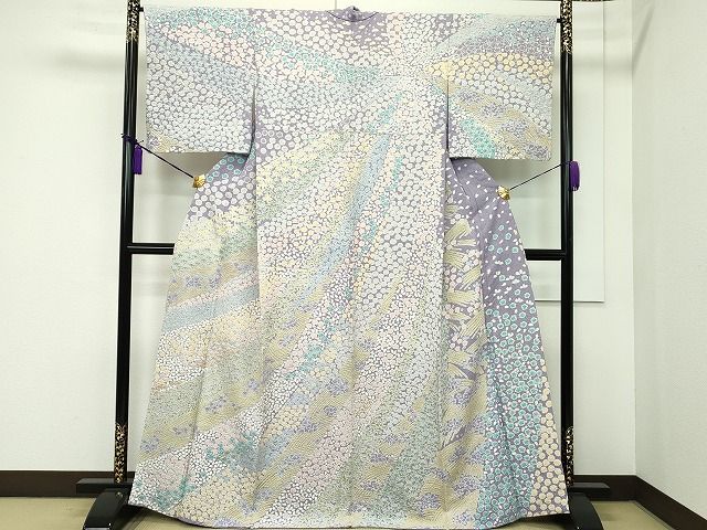 ふみ 平和屋着物□本場筑前博多織 八寸名古屋帯 舞花文 黒地 金糸 正絹