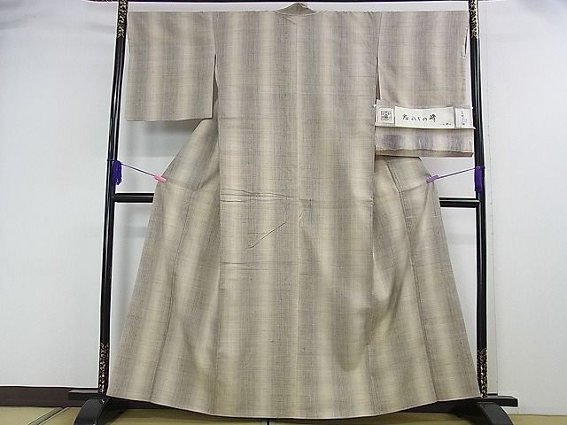 平和屋着物▽上質な紬 単衣 乱菊 正絹 逸品 AAAZ0702jh