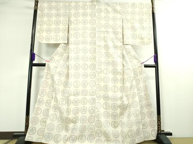 平和屋着物□極上 男性 本場結城紬 重要無形文化財 杢 蝋色地 