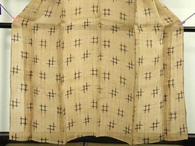 平和屋本店□極上 夏物 芭蕉布 手積み芭蕉糸100％ 井桁絣 逸品