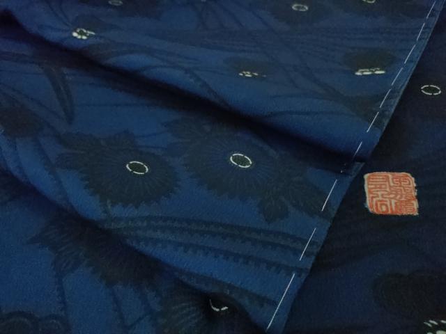 平和屋本店■希少　人間国宝　玉那覇有公　本場琉球紅型　小紋　菊　夏虫　逸品　未使用　DZAA2049kh4