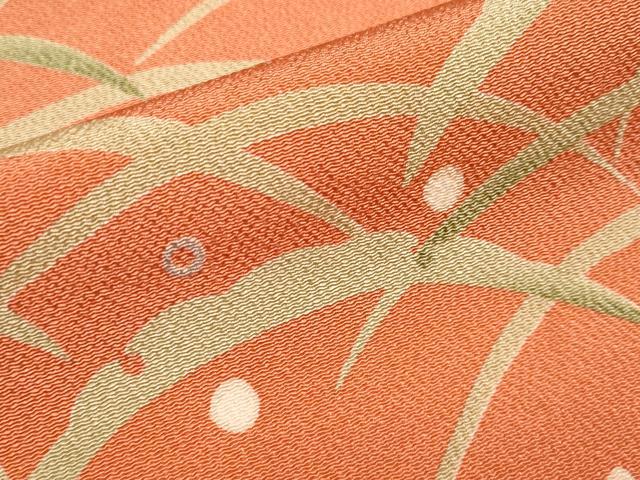 平和屋本店□極上 人形作家・ホリヒロシ 付下げ 雪芝 兎 鬼しぼ縮緬