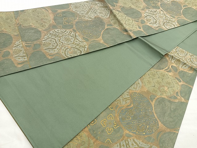 平和屋着物○六通柄袋帯 紬地 幾何学文様 正絹 逸品 CAAY9737hy