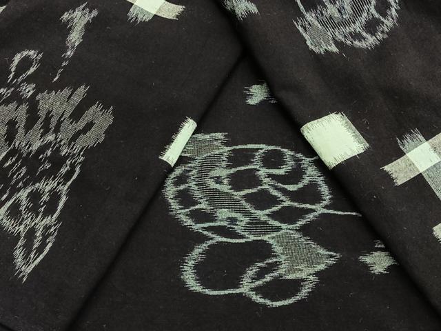 平和屋着物▽久留米絣 単衣 紬 宝尽くし 綿 正絹 逸品 BAAM7890pm