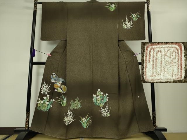 訪問着 大島紬 人間国宝羽田登喜男 TOKIO et TOKI K-2610 人間国宝【羽田登喜男】工房 【TOKIO et TOKI】 本場白大島の訪問着