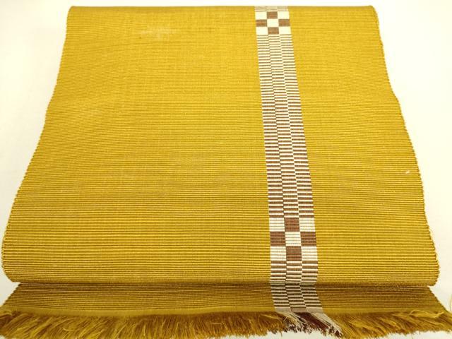 平和屋着物●本場黄八丈　紬　八寸名古屋帯　間道　正絹　逸品　DAAN1143az
