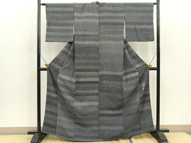 平和屋着物○伝統工芸師 服部光擴 江戸小紋 百柄 横段