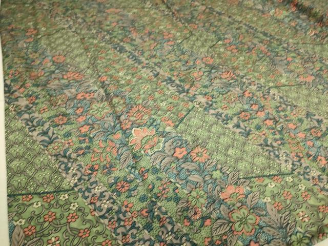 平和屋着物▽上質な小紋 単衣 更紗花文 正絹 逸品 DAAQ3598az