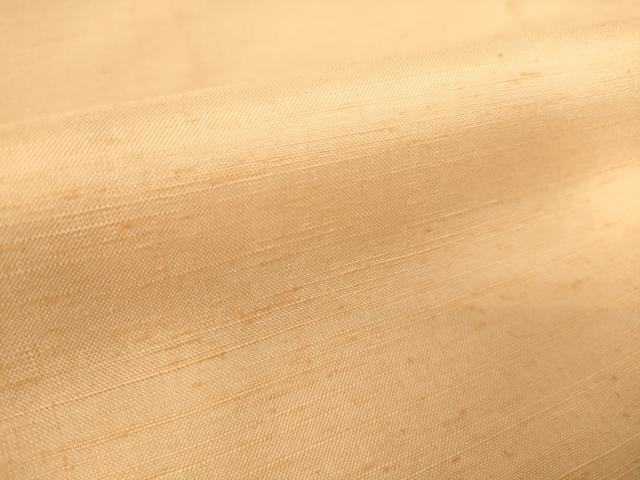 平和屋着物▽真綿結城紬 単衣 洒落柿色 反端付き 正絹 逸品 DAAQ3606az