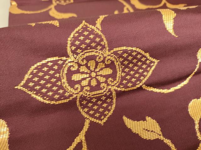 平和屋着物○龍村晋謹製 六通柄袋帯 上代襲富貴金襴 金糸