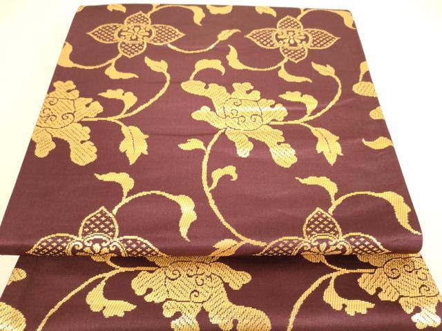 平和屋着物●龍村晋謹製　六通柄袋帯　上代襲富貴金襴　金糸　正絹　逸品　DAAQ3666az