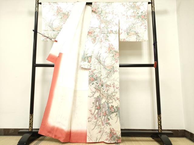 平和屋着物○上質な小紋 雪輪草花文 金彩 伊勢丹扱い 正絹 逸品 CAAU2427yc