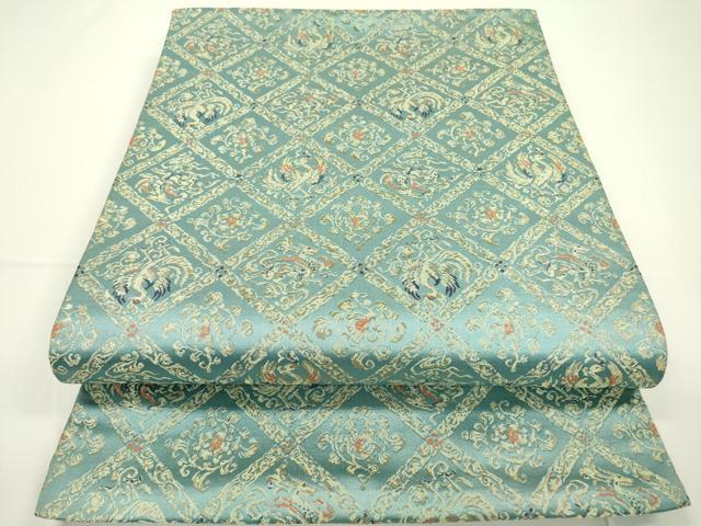 平和屋着物●九寸開き名古屋帯　鳳凰花唐草菱文　金糸　正絹　逸品　DAAQ2497fe