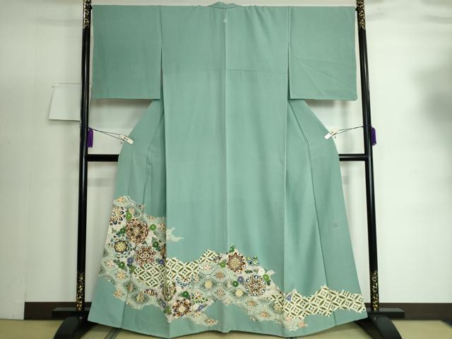 平和屋着物●豪華色留袖　作家物　駒刺繍　吉祥花文　金彩　正絹　逸品　DAAP1889ic