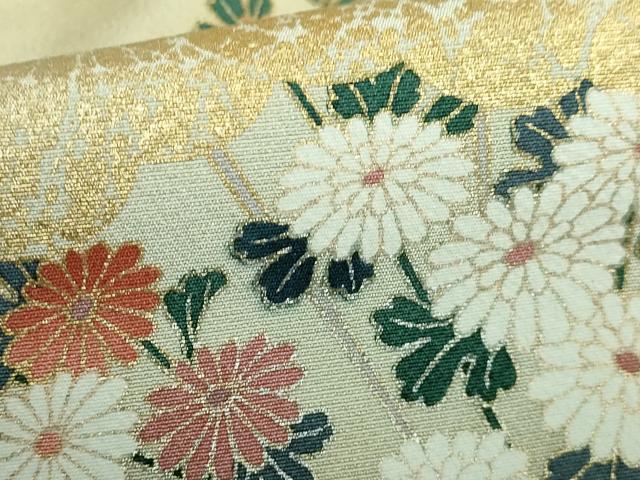 平和屋着物○豪華色留袖 駒刺繍 扇面飛鶴花文 金銀彩