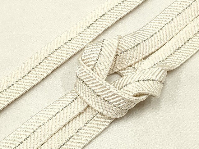 平和屋着物●創業280年 誉田屋源兵衛　和装小物　帯締め　笹浪組　日光東照宮純白金糸　撚り房　逸品　AAAS2870ay