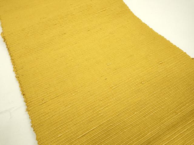 平和屋着物●八寸名古屋帯　信州紬　黄朽葉色　正絹　逸品　未使用　DAAR0842fe 平和屋着物○八寸名古屋帯 信州紬 黄朽葉色 正絹 逸品 未