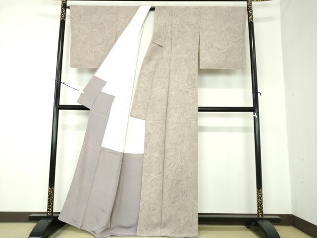 平和屋着物○上質な小紋 墨流し文様 正絹 逸品 未使用 CAAR0846gh