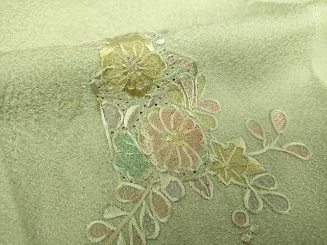 平和屋着物●中国三大刺繍　スワトウ刺繍　汕頭刺繍　総刺繍　訪問着　貝桶花文　暈し染め　正絹　逸品　DAAQ3237ps 平和屋着物○中国三大刺繍 スワトウ刺繍 汕頭刺繍 総刺繍 訪問着