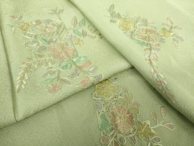 平和屋着物●中国三大刺繍　スワトウ刺繍　汕頭刺繍　総刺繍　訪問着　貝桶花文　暈し染め　正絹　逸品　DAAQ3237ps