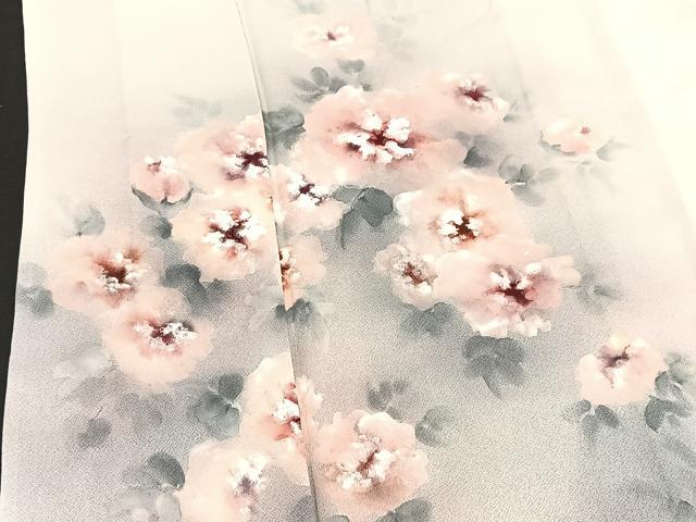 平和屋着物▽訪問着　単衣　作家物　手描き　草花文　正絹　逸品　BAAS7868yc 平和屋着物▽訪問着 単衣 作家物 手描き 草花文 正絹 逸品 BAAS7868yc
