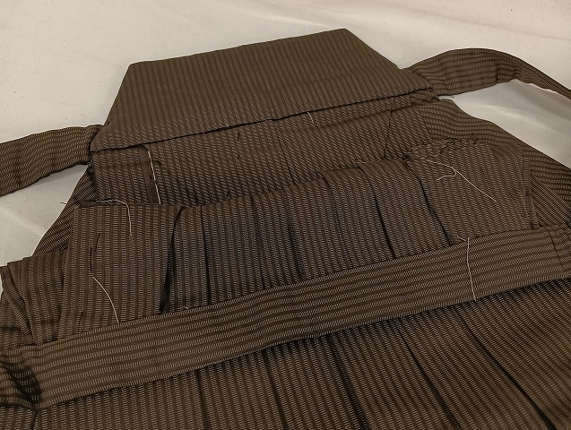 平和屋着物○男性 行灯袴 縞 正絹 逸品 AAAT0526zg 